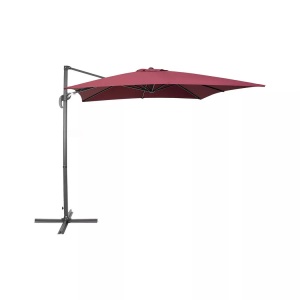 Beliani, Beliani Ampelschirm 250 x 250 x 235 cm burgunderrot/dunkelgrau MONZA, Beliani - Ampelschirm aus Polyester MONZA, One Size, Weinrot