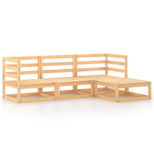 vidaXL, vidaXL 4-tlg. Garten-Lounge-Set Kiefer Massivholz, vidaXL 4-tlg. Garten-Lounge-Set Massivholz Kiefer
