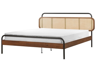 Bett mit Lattenrost aus Gummibaumholz Retro BOUSSICOURT Bett mit Lattenrost aus Gummibaumholz Retro BOUSSICOURT