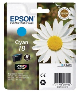 Epson, Epson C13T18024010 - Tintenpatrone, Epson Tintenpatrone, blau, T180240, (180 Seiten)