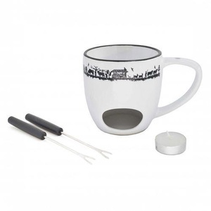 HEIDI CHEESE LINE, Heidi Cheese Line Schokoladenfondue-Set Alpes 4 Teile, Weiss, Heidi Cheese Line Schokoladenfondue-Set Alpes 4 Teile, Weiss