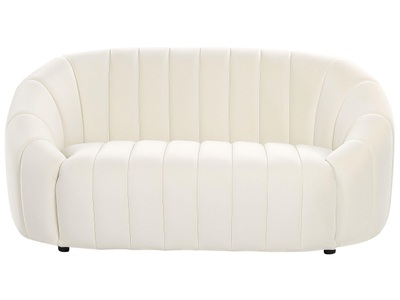 Beliani, 2 Sitzer Sofa aus Samtstoff Retro MALUNG 2 Sitzer Sofa aus Samtstoff Retro MALUNG, Beliani - 2 Sitzer Sofa aus Samtstoff Retro MALUNG, One Size, Schneeweiss