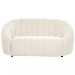 Beliani, 2 Sitzer Sofa aus Samtstoff Retro MALUNG 2 Sitzer Sofa aus Samtstoff Retro MALUNG, Beliani - 2 Sitzer Sofa aus Samtstoff Retro MALUNG, One Size, Schneeweiss