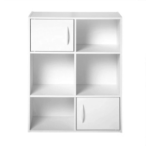 Calicosy, Aufbewahrungsregal 6 Fächer mit 2 Türen Aufbewahrungsregal 6 Fächer mit 2 Türen, Calicosy - Aufbewahrungsregal 6 Fächer mit 2 Türen L61,5 cm, One Size, Weiss