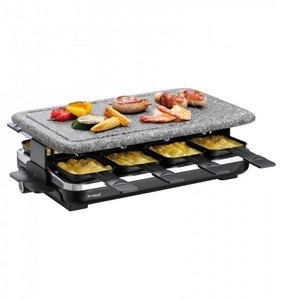 TRISA, Trisa Hot Stone - Raclette (Schwarz), Trisa Raclette Hot Stone 8er Raclettegeräte