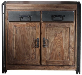 mutoni living, Kommode Natural Factory natur antikschwarz 100x90, Kommode Kuba Vintage natur 100x90
