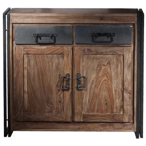 mutoni living, Kommode Natural Factory natur antikschwarz 100x90, Kommode Kuba Vintage natur 100x90