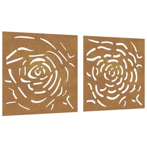 vidaXL, vidaXL 2-tlg. Garten-Wanddeko 55x55 cm Cortenstahl Rosen-Design, vidaXL 2-tlg. Garten-Wanddeko 55x55 cm Cortenstahl Rosen-Design