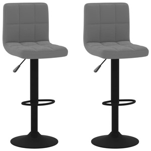 vidaXL, vidaXL Barhocker 2 Stk. Dunkelgrau Samt, vidaXL Barhocker 2 Stk. Dunkelgrau Samt