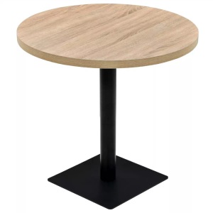 Diverse Hardware, Bistrotisch MDF und Stahl Rund 80 x 75 cm Eichenoptik, vidaXL Bistrotisch MDF und Stahl Rund 80 x 75 cm Eichenoptik
