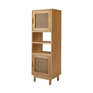 Tikamoon, Schreibtisch & Regal Schreibtisch & Regal, Tikamoon - Hoher Kinder-Bücherschrank aus Ulme und Rattangeflecht Luis, One Size, Zimt