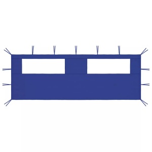 vidaXL, vidaXL Pavillon-Seitenwand mit Fenstern 6x2 m Blau, vidaXL Pavillon-Seitenwand mit Fenstern 6x2 m Blau