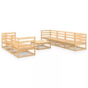 vidaXL, vidaXL 8-tlg. Garten-Lounge-Set Massivholz Kiefer, vidaXL 8-tlg. Garten-Lounge-Set Massivholz Kiefer