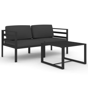 vidaXL, vidaXL 3-tlg. Garten-Lounge-Set mit Kissen Aluminium Anthrazit