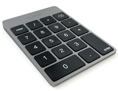 Satechi, Satechi Bluetooth Wireless Keypad Tastatur anthrazit, Satechi Slim wireless rechargeable keypad St-Salkpm - Zahlentastatur (Grau)