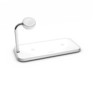 Zens, Zens Aluminium Dual Wireless Charger + Watch 10W Weiss Ladegerät, 