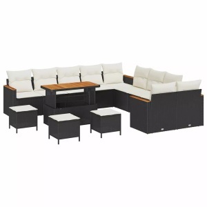 vidaXL, VidaXL - Garten-sofa poly-rattan, One Size, Schwarz