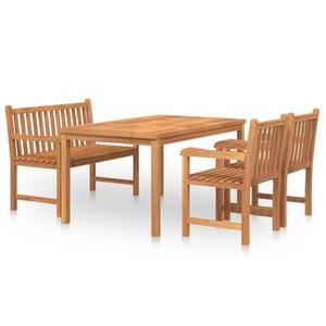 vidaXL, vidaXL 4-tlg. Garten-Essgruppe Massivholz Teak, 