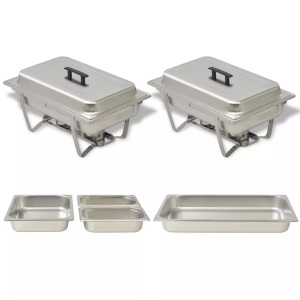Diverse Hardware, Chafing Dish Set 2-tlg. Edelstahl, vidaXL Chafing Dish Set 2-tlg. Edelstahl