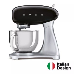 SMEG, Smeg 50´s Retro Style - Toaster (Schwarz), SMEG SMF02BLEU 50's Style - Küchenmaschine (Schwarz)