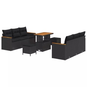 vidaXL, VidaXL - Garten-sofa poly-rattan, One Size, Schwarz
