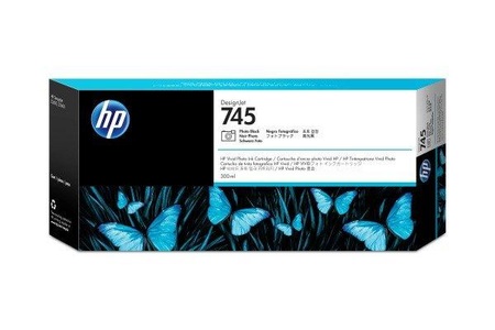 Hp, HP 745 DesignJet Druckerpatrone Fotoschwarz, 300 ml, Hewlett Packard Tintenpatrone, foto schwarz, No.745, F9K04A, (300ml)