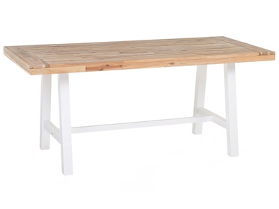 Beliani, Beliani Esstisch Holz weiss/braun SCANIA, Beliani - Gartentisch aus Akazienholz Skandinavisch SCANIA, One Size, Light Beige