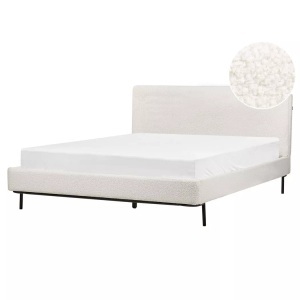 Beliani, Bett mit Lattenrost aus Bouclé Modern CORIO Bett mit Lattenrost aus Bouclé Modern CORIO