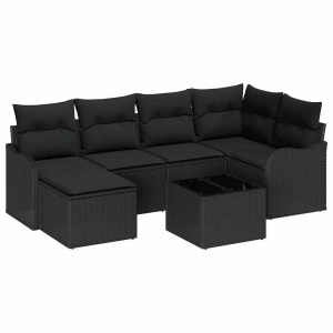vidaXL, VidaXL - Garten-sofa poly-rattan, One Size, Schwarz