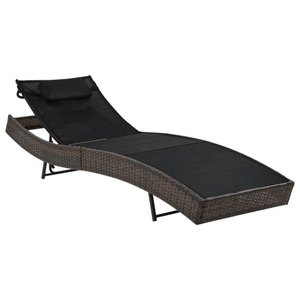 Diverse Hardware, Sonnenliege mit Auflage Poly Rattan Braun, vidaXL Sonnenliege mit Kissen Poly Rattan Braun