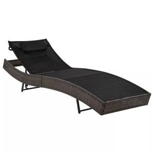 Diverse Hardware, Sonnenliege mit Auflage Poly Rattan Braun, vidaXL Sonnenliege mit Kissen Poly Rattan Braun