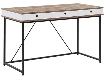 Beliani, Schreibtisch aus Spanplatte Industriell HINTON Schreibtisch aus Spanplatte Industriell HINTON, Beliani - Schreibtisch aus Spanplatte Industriell HINTON, One Size, Light Beige