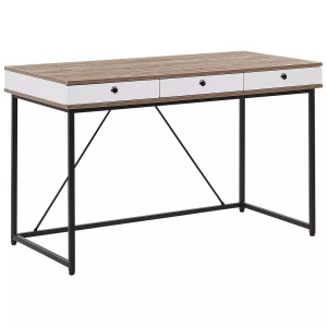 Beliani, Schreibtisch aus Spanplatte Industriell HINTON Schreibtisch aus Spanplatte Industriell HINTON, Beliani - Schreibtisch aus Spanplatte Industriell HINTON, One Size, Light Beige
