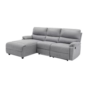 Vente-unique, Ecksofa Relaxsofa elektrisch - Stoff - Ecke Links - Hellgrau - LUNANO Ecksofa Relaxsofa elektrisch - Stoff - Ecke Links - Hellgrau - LUNANO