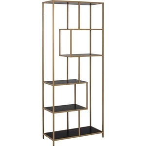 mutoni scandi, Bücherregal Multiple Bronx 4 Böden Melamin Esche Schwarz Goldfarben 77x35x185cm, AC Design Regal »Seaford«