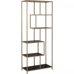 mutoni scandi, Bücherregal Multiple Bronx 4 Böden Melamin Esche Schwarz Goldfarben 77x35x185cm, AC Design Regal »Seaford«