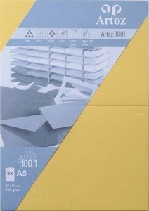 Artoz, ARTOZ Karten 1001 A5 107392262 220g. lichtgelb 5 Blatt, 
