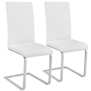 TecTake, 2 Esszimmerstühle Schwingstühle - weiss, Tectake - Esszimmerstühle Schwingstühle, 2 Stück, Weiss