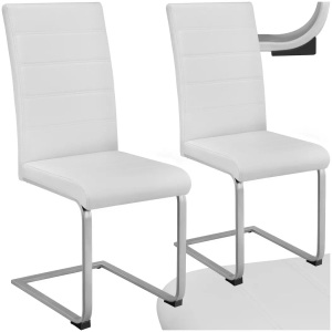 TecTake, 2 Esszimmerstühle Schwingstühle - weiss, Tectake - Esszimmerstühle Schwingstühle, 2 Stück, Weiss