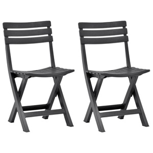 vidaXL, vidaXL Klappbare Gartenstühle 2 Stk. Kunststoff Anthrazit, 