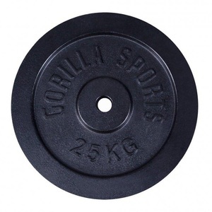 Gorilla sports, Hantelscheibe Guss Unisex Schwarz 25KG, Gorilla Sports - Hantelscheibe Guss, One Size, Schwarz