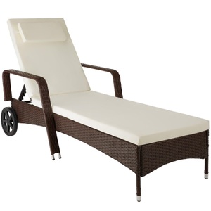 TecTake, Rattan Sonnenliege Cassis Rattan Sonnenliege Cassis, Tectake - Rattan Sonnenliege Cassis, One Size, Braun