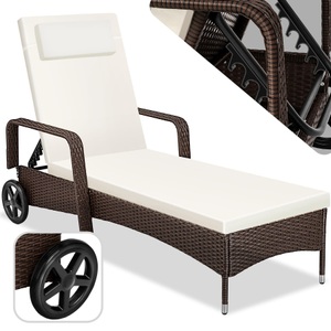 TecTake, Rattan Sonnenliege Cassis Rattan Sonnenliege Cassis, Tectake - Rattan Sonnenliege Cassis, One Size, Braun