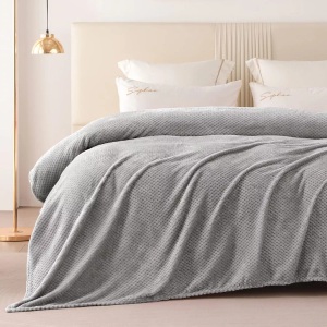 Alopini, Alopini - Kuscheldecke Superweiche und warme Fleecedecke für Sofa, Couch Bett mit Waffelmuster, kuschelige & gemütliche Decke, One Size, Grau