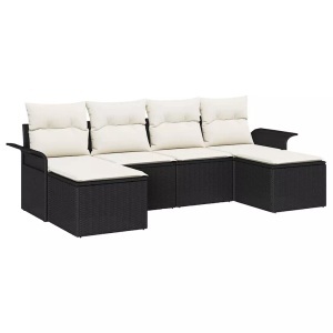 vidaXL, VidaXL - Garten-sofa poly-rattan, One Size, Schwarz