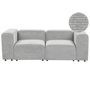 Beliani, 2 Sitzer Sofa aus Cord Modern FALSTERBO 2 Sitzer Sofa aus Cord Modern FALSTERBO, Beliani - 2 Sitzer Sofa aus Cord FALSTERBO, One Size, Taubengrau