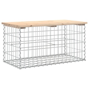 vidaXL, vidaXL Gartenbank aus Gabionen 83x44x42 cm Massivholz Kiefer