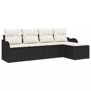 vidaXL, VidaXL - Garten-sofa poly-rattan, One Size, Schwarz