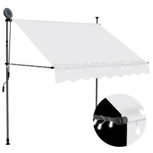 Diverse Hardware, Einziehbare Markise Handbetrieben mit LED 150 cm Creme, vidaXL Einziehbare Markise Handbetrieben mit LED 150 cm Creme