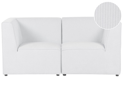 Beliani, 2 Sitzer Sofa aus Cord Modern LEMVIG 2 Sitzer Sofa aus Cord Modern LEMVIG, Beliani - 2 Sitzer Sofa aus Cord LEMVIG, One Size, Schneeweiss